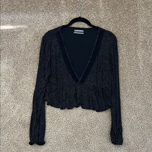 Urban Outfitters Black and White Dotted Blouse